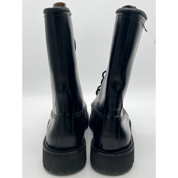 G.H. Bass Mens Black Leather Moc Toe Lace-Up Boots Size 9 Rugged Sole - Picture 3 of 9